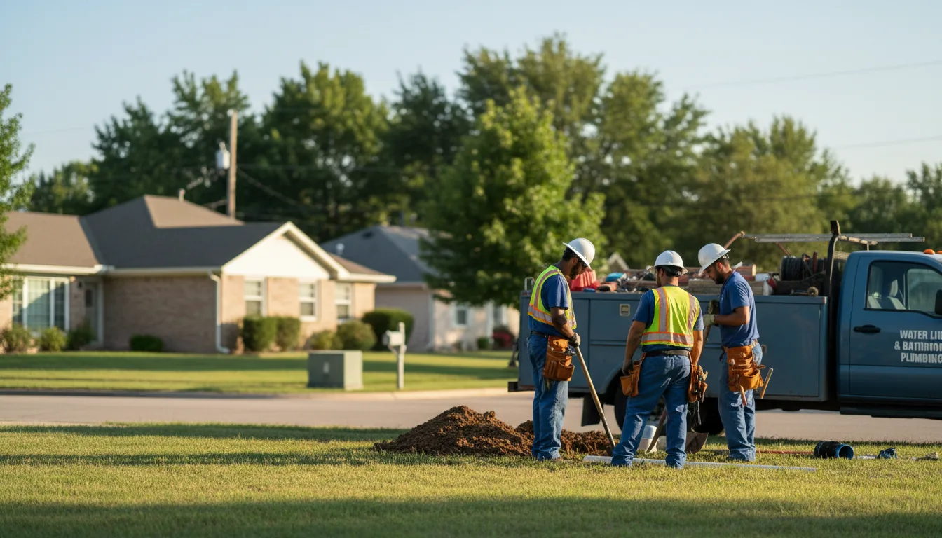 Residential water line and bathroom plumbing service in Elberon, IA